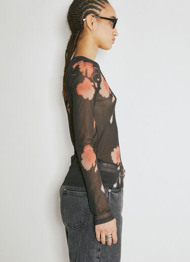 Our Legacy Super Slim Long Sleeve Mesh Top Black our0254015
