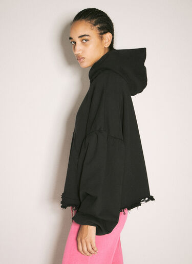 Balenciaga 로고 크롭 후드티셔츠 블랙 bal0257010