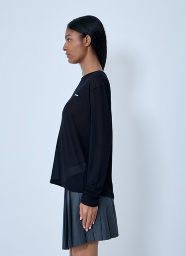 Logo Motif Sweater Miu Miu Logo Motif Sweater Black miu0263010