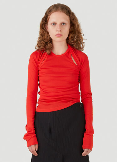 Helmut Lang Layered Long-Sleeved Top Red hlm0245010