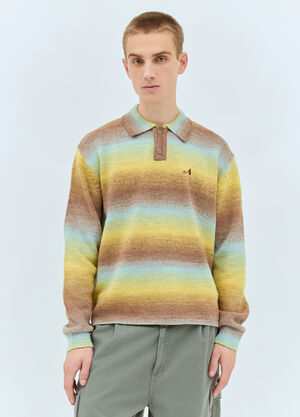 Awake NY Ombre Polo Collar Sweater Black awk0160013