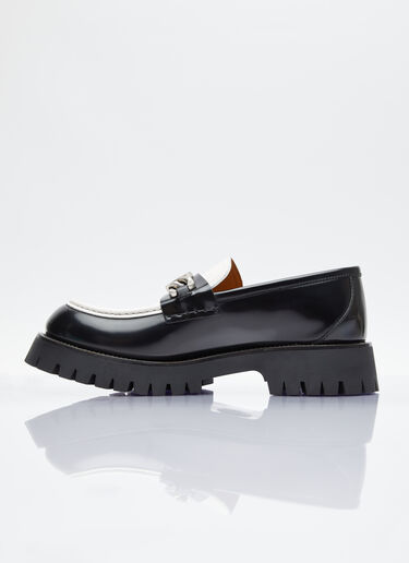 Gucci Interlocking G Chain Leather Loafers Black guc0153065