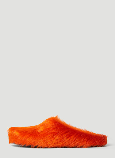 Marni Fussbett Sabot Hairy Mules Orange mni0147019