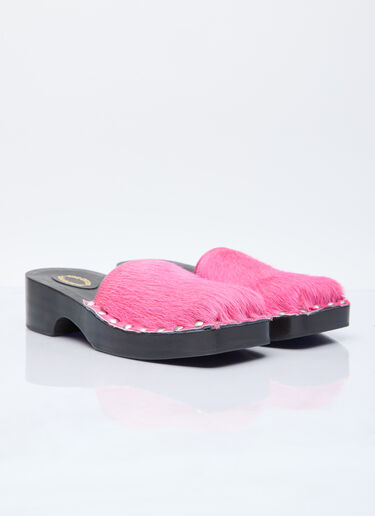 Acne Studios Hairy Wood Clogs Pink acn0254022