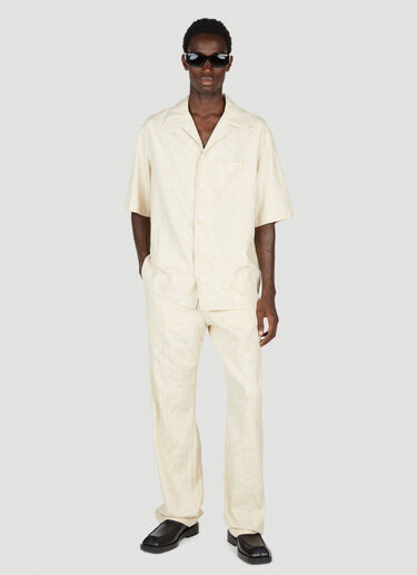 Versace Jacquard Short Sleeve Shirt Beige ver0153003