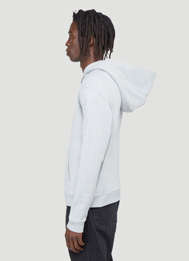 Saint Laurent Logo-Print Hooded Sweatshirt Grey sla0140013