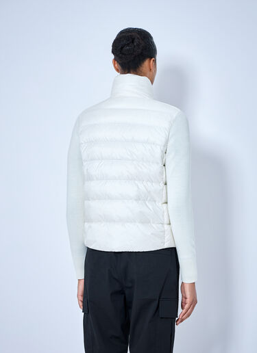 LN-CC® - Moncler: Quilted Puffer Jacket with Knit Sleeves - White Moncler Quilted Puffer Jacket with Knit Sleeves White mon0265106