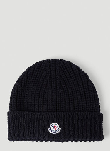 Moncler ウールニットビーニーハット ブラック mon0254035