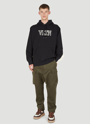 Valentino Embroidered Logo Hooded Sweatshirt Black val0149018
