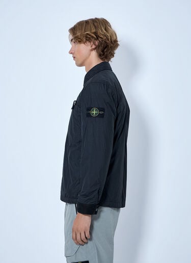 LN-CC® - Stone Island: Button-Up Nylon Jacket - Black Stone Island Button-Up Nylon Jacket Black sto0165036