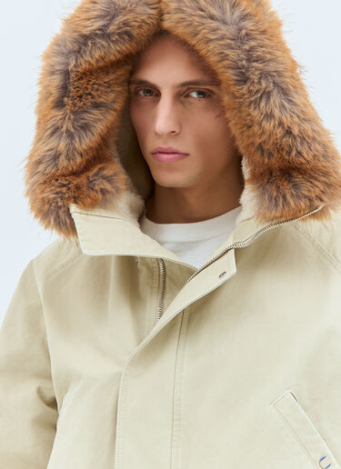 Burberry Faux-Fur Trim Bomber Jacket Cream bur0157013