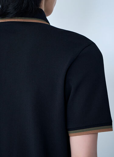 Moncler Polo Shirt with Ribbed Trims Black mon0164025