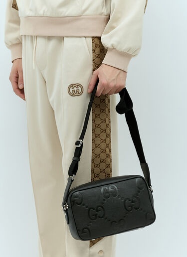 Gucci 互扣字母 G 斜挎包  黑色 guc0155133