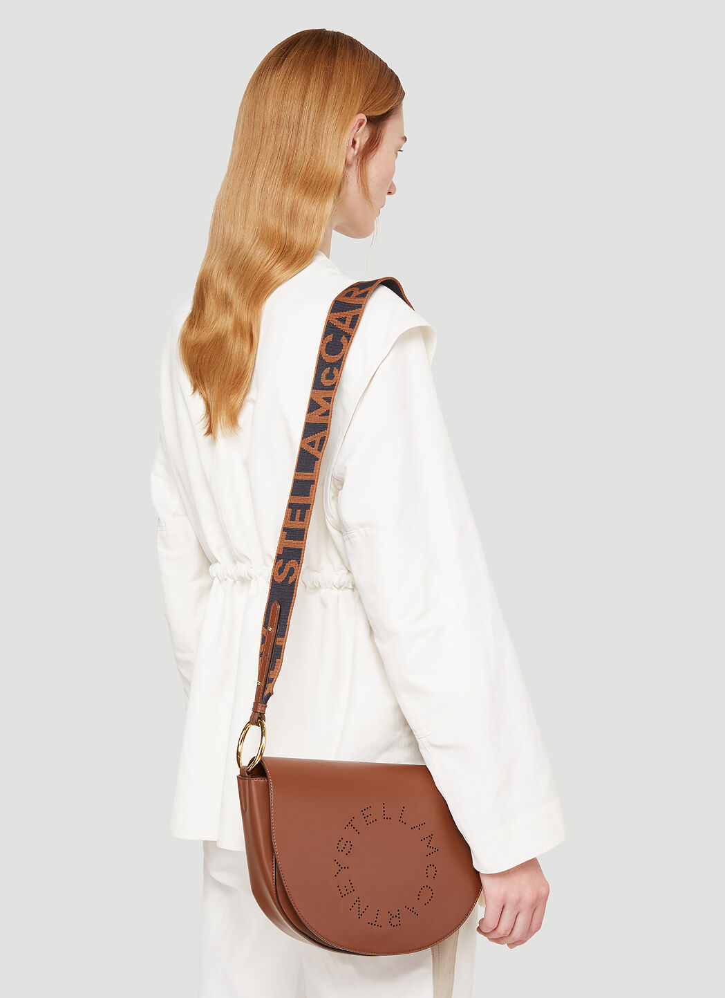 Stella McCartney Women s Logo Saddle Shoulder Bag in Brown LN CC
