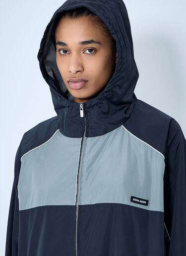Miu Miu Technical Silk-Blend Hooded Jacket Black miu0260061