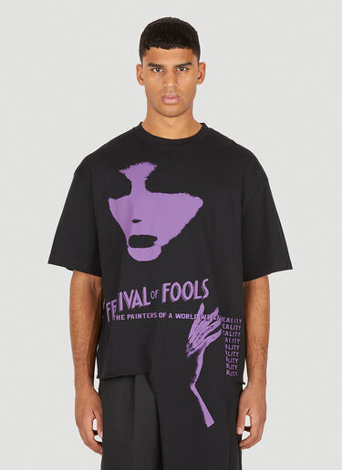 Raf Simons Asymmetric Festival of Fools T-Shirt Black raf0150012