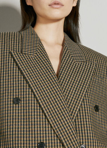 Oversized Vichy Wool Blazer Saint Laurent Oversized Vichy Wool Blazer Brown sla0254017