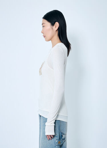 Acne Studios Double-Layered Long Sleeve T-Shirt White acn0259007