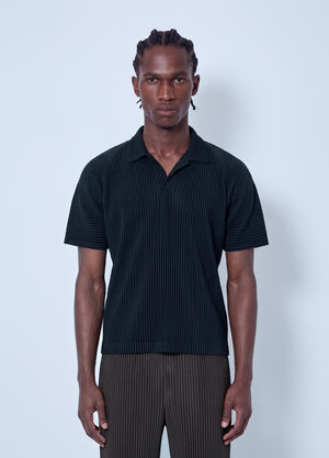 Homme Plissé Issey Miyake Basics Polo Shirt Black hmp0166005