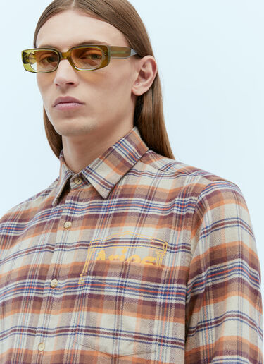 Aries Plaid Flannel Shirt Brown ari0154008