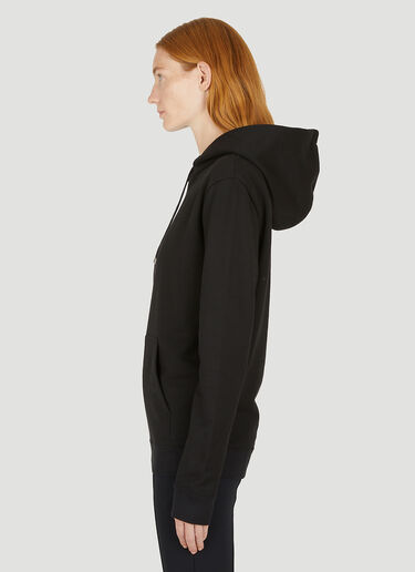Saint Laurent Logo Embroidered Hooded Sweatshirt Black sla0249046