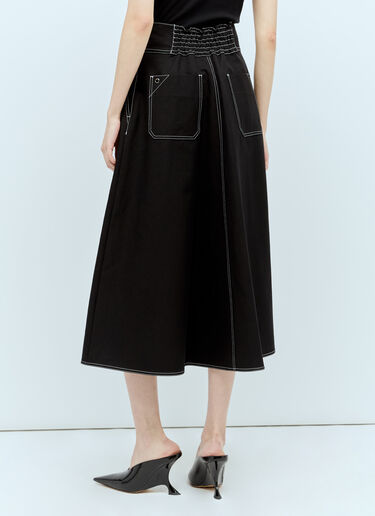 Max Mara Canvas Flared Skirt Black max0256028