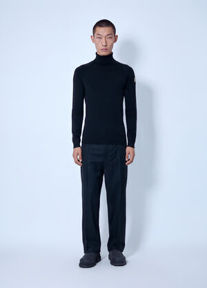 Moncler Grenoble Wool Blend Polo Neck Jumper Black mog0165018