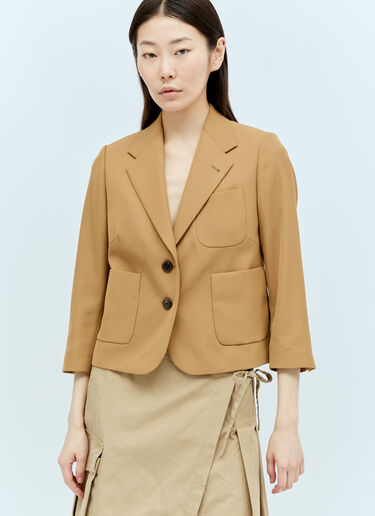 Dries Van Noten Cropped Twill Blazer Beige dvn0256011