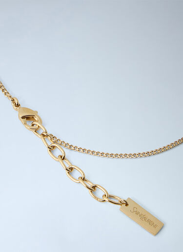 LN-CC® - Saint Laurent: YSL Pendant Necklace - Gold Saint Laurent YSL Pendant Necklace Gold sla0263105