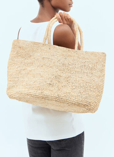 The Row Oregon Raffia Handbag Beige row0256042