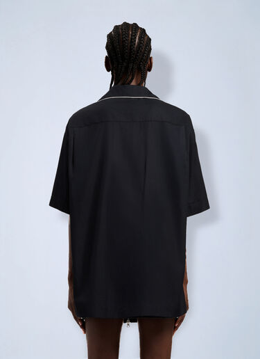 LN-CC® - Palm Angels: Curved Logo Bowling Shirt - Black Palm Angels Curved Logo Bowling Shirt Black pma0264225