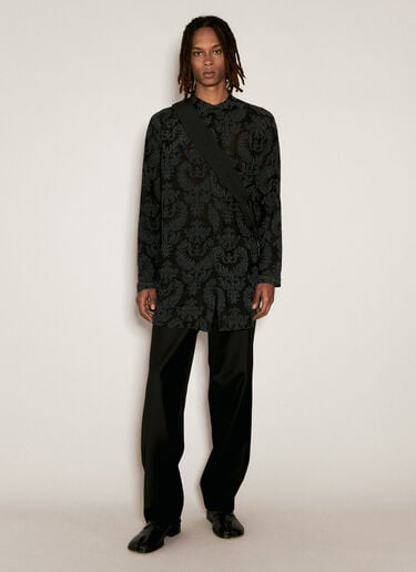 Yohji Yamamoto 인디아 패턴 셔츠 블랙 yoy0156008