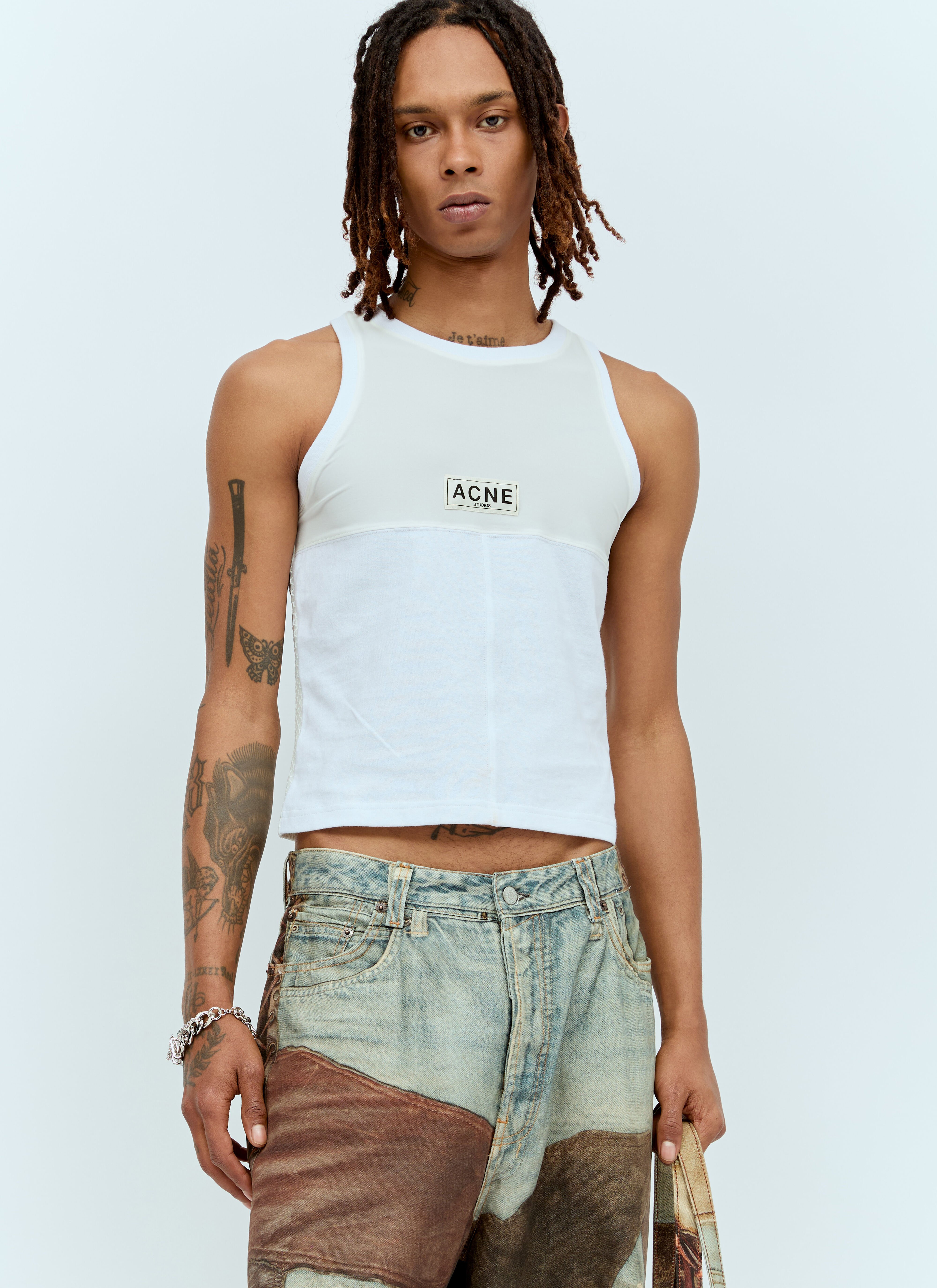 Acne Studios 徽标贴饰背心上衣  粉色 acn0156004