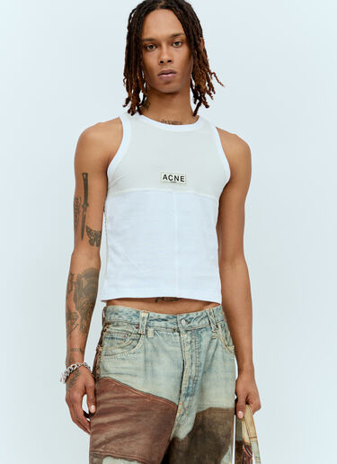 Acne Studios Logo Patch Tank Top White acn0156008