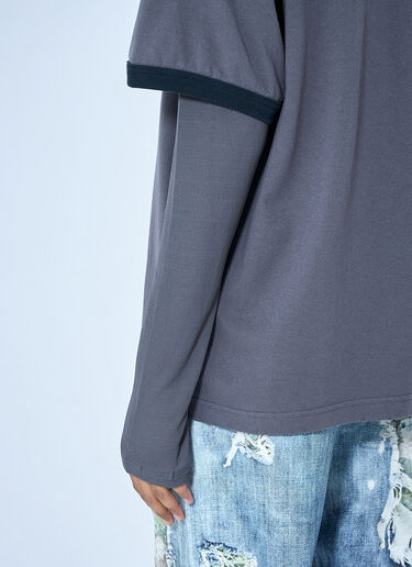 Acne Studios Layered Graphic T-Shirt Purple acn0265078