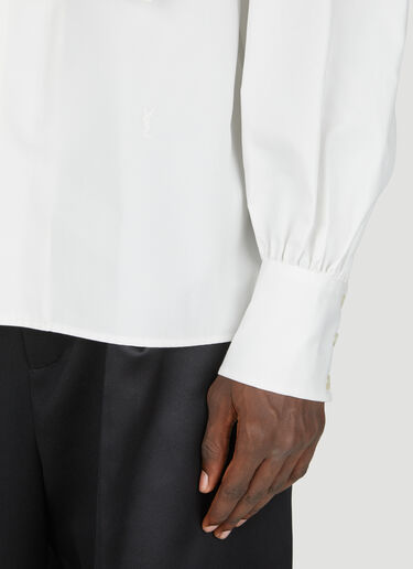 Saint Laurent Lavallière Neck Shirt White sla0154016