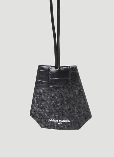 Maison Margiela Croc Embossed Leather Keyring Black mla0153035