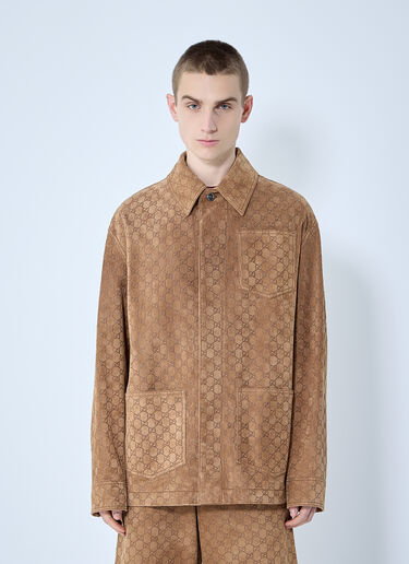 Gucci Embossed GG Suede Jacket Beige guc0159040