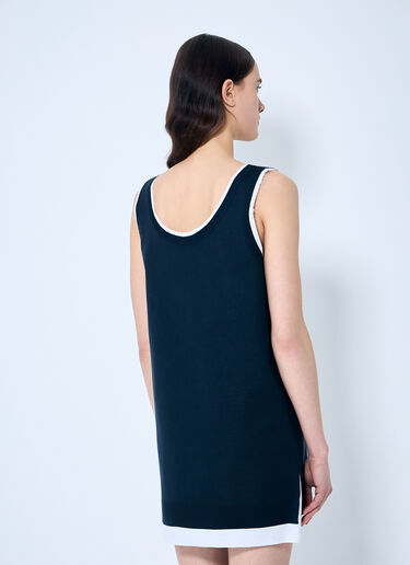 Miu Miu Knit And Poplin Mini Dress Blue miu0259001