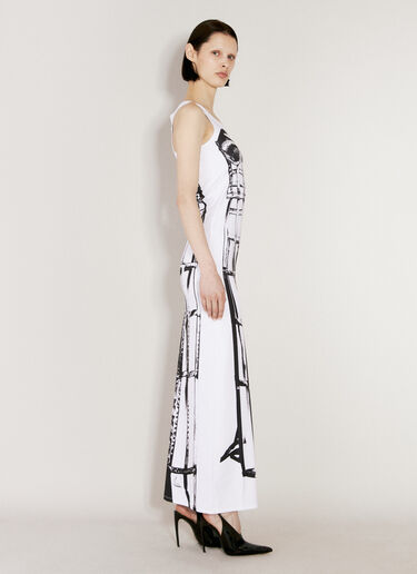 Jean Paul Gaultier Cage Trompe L'Oeil Maxi Dress White jpg0256015