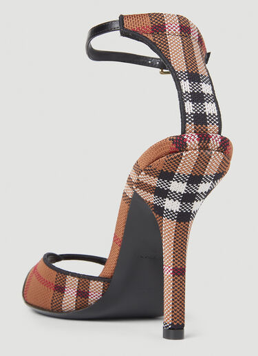 Burberry Wendy Check High Heel Sandals Brown bur0252024