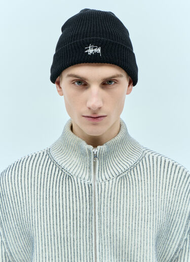 Stüssy 베이식 로고 자수 비니 햇 블랙 sts0152071