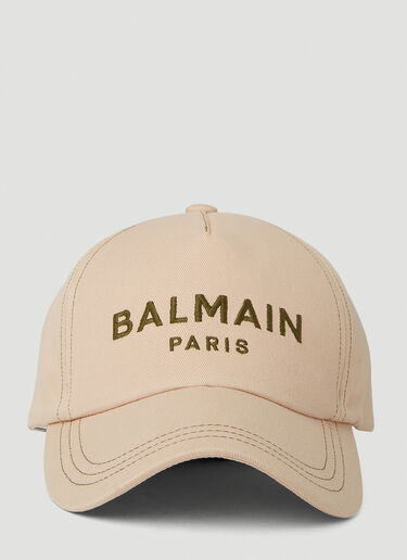 Balmain 로고 자수 베이스볼 캡 베이지 bln0151049