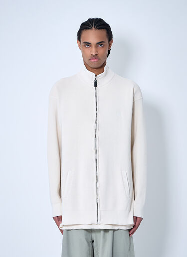 Balenciaga Interwined Zip-Up Sweater White bal0159005