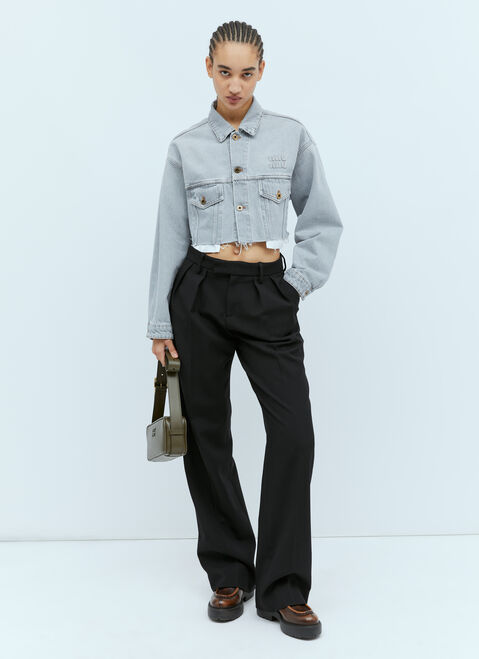 Miu Miu Denim Blouson Jacket Grey miu0254025