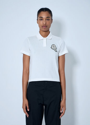 LN-CC® - Moncler: Embroidered Logo Polo Shirt - Beige Moncler Embroidered Logo Polo Shirt Beige mon0265098
