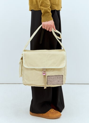Acne Studios Leather Patch Messenger Bag Beige acn0157056