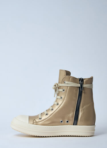 Rick Owens High-Top Leather Sneakers Gold ric0260010