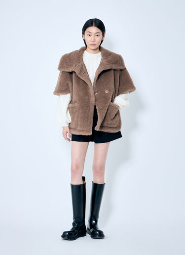 Max Mara Short Sleeve Belted Teddy Coat Beige max0259025