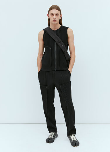 Homme Plissé Issey Miyake Unfold Panel Construction Vest Black hmp0154007